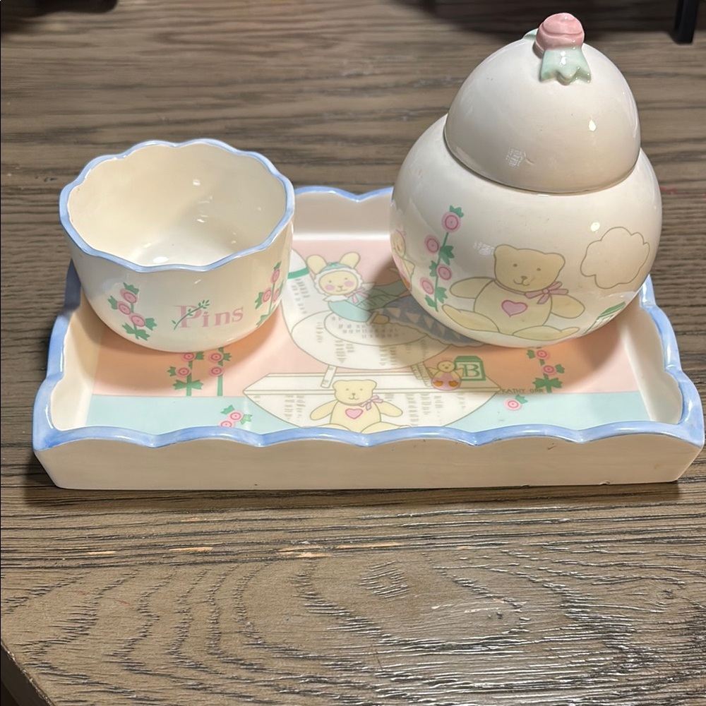 Charpente Teddy Bear Ceramic Nursery Set by Kathy Orr